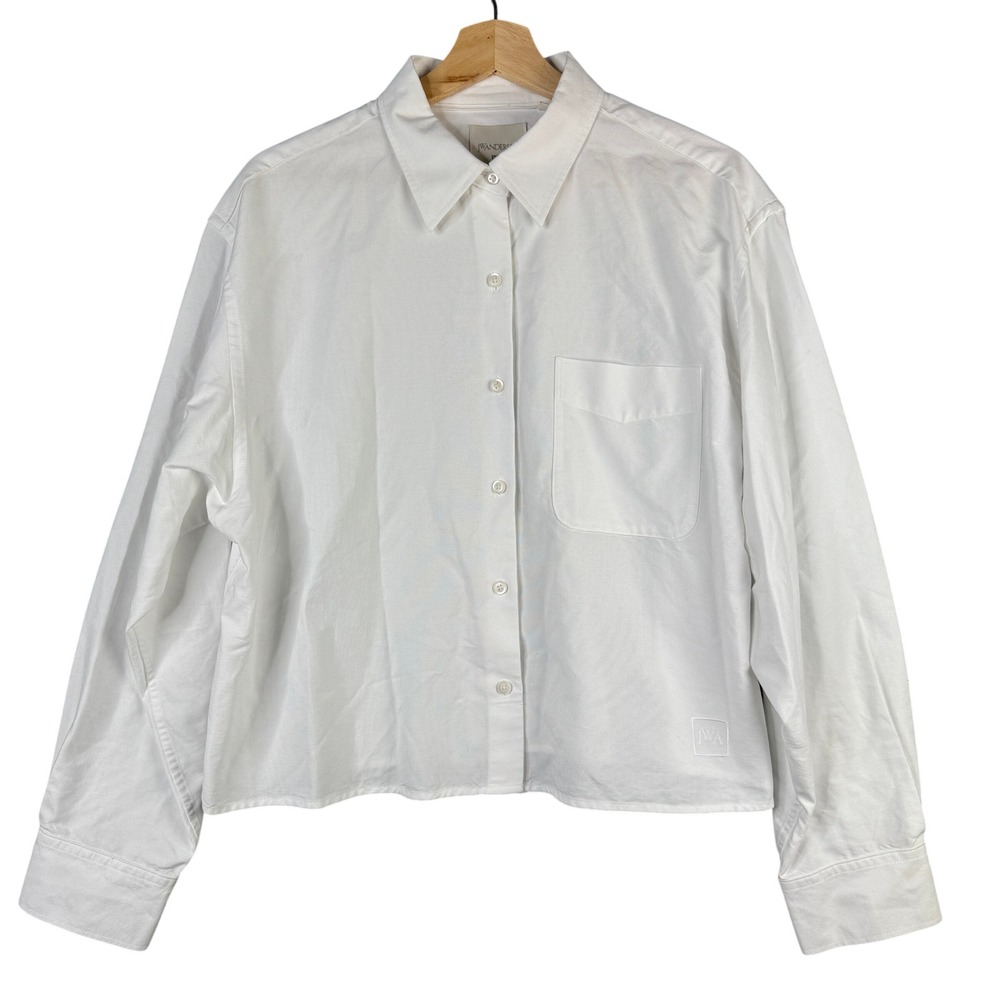 JW Anderson x Uniqlo White Cotton Rayon Cropped Long Sleeve Shirt XL 475718
